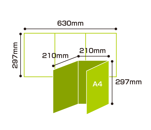 縦型３つ折パンフ図